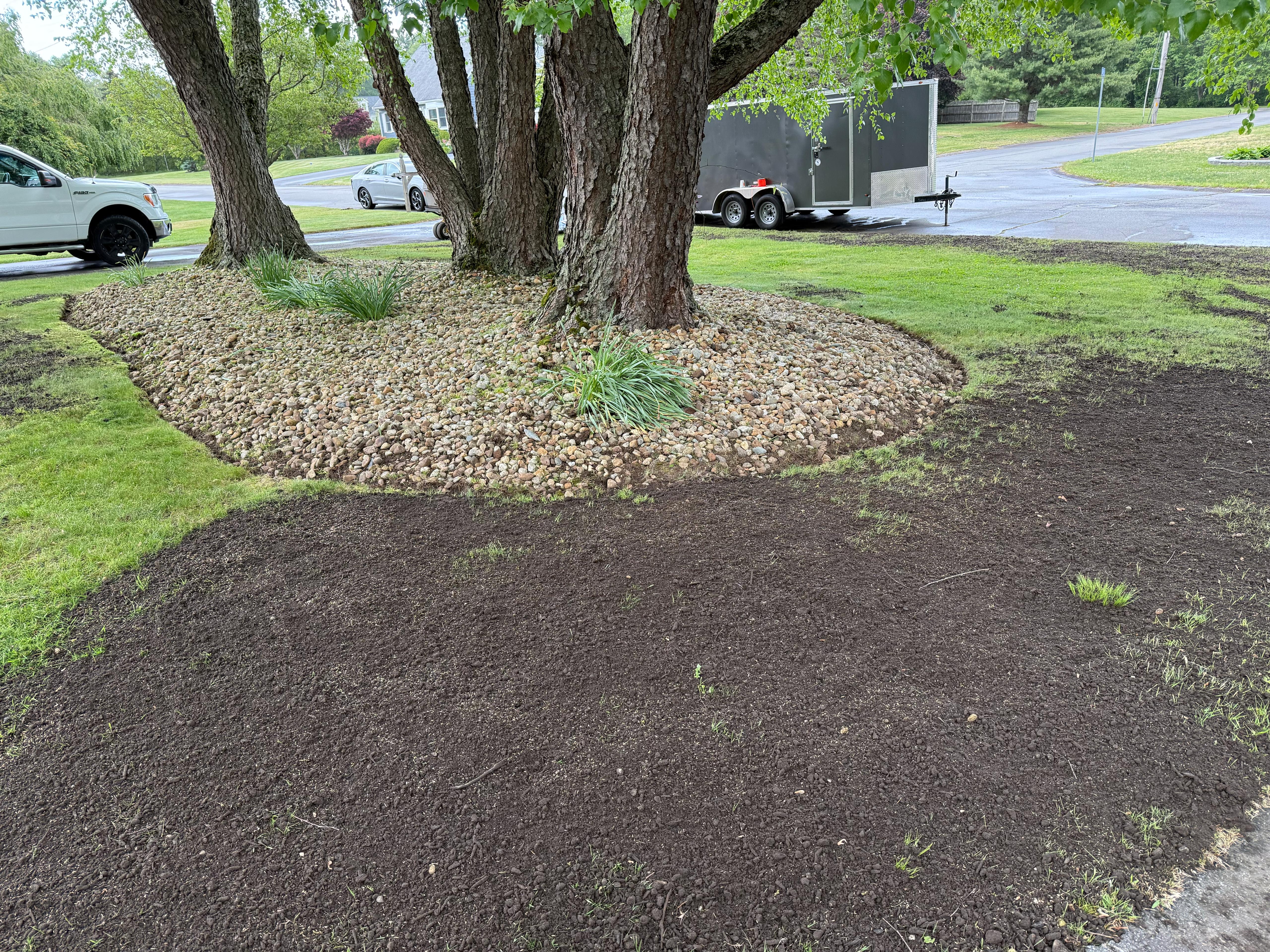 Flower bed with mulch